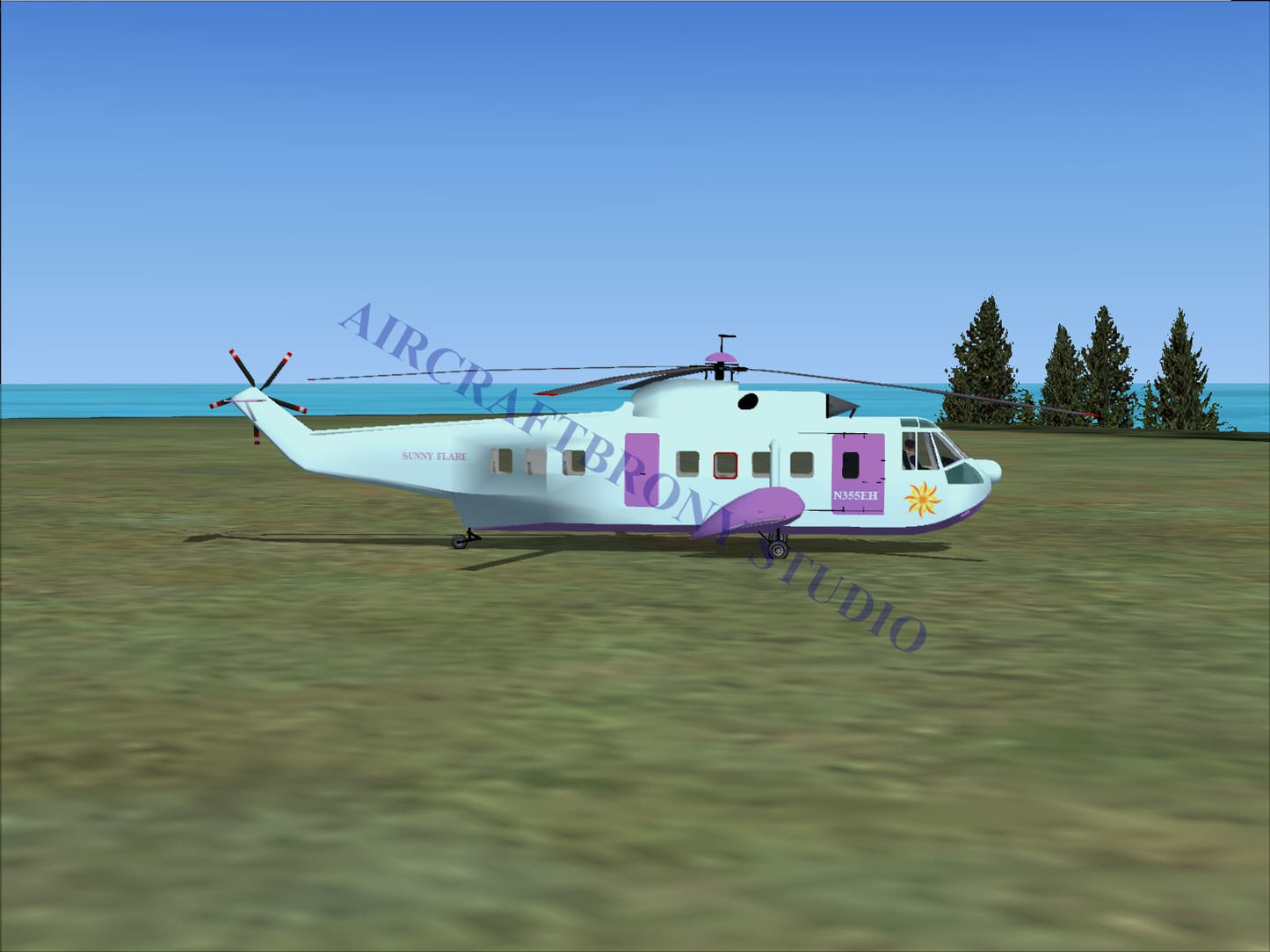 Sunny Flare Sikorsky S-61N (Digital Image) Digital Image