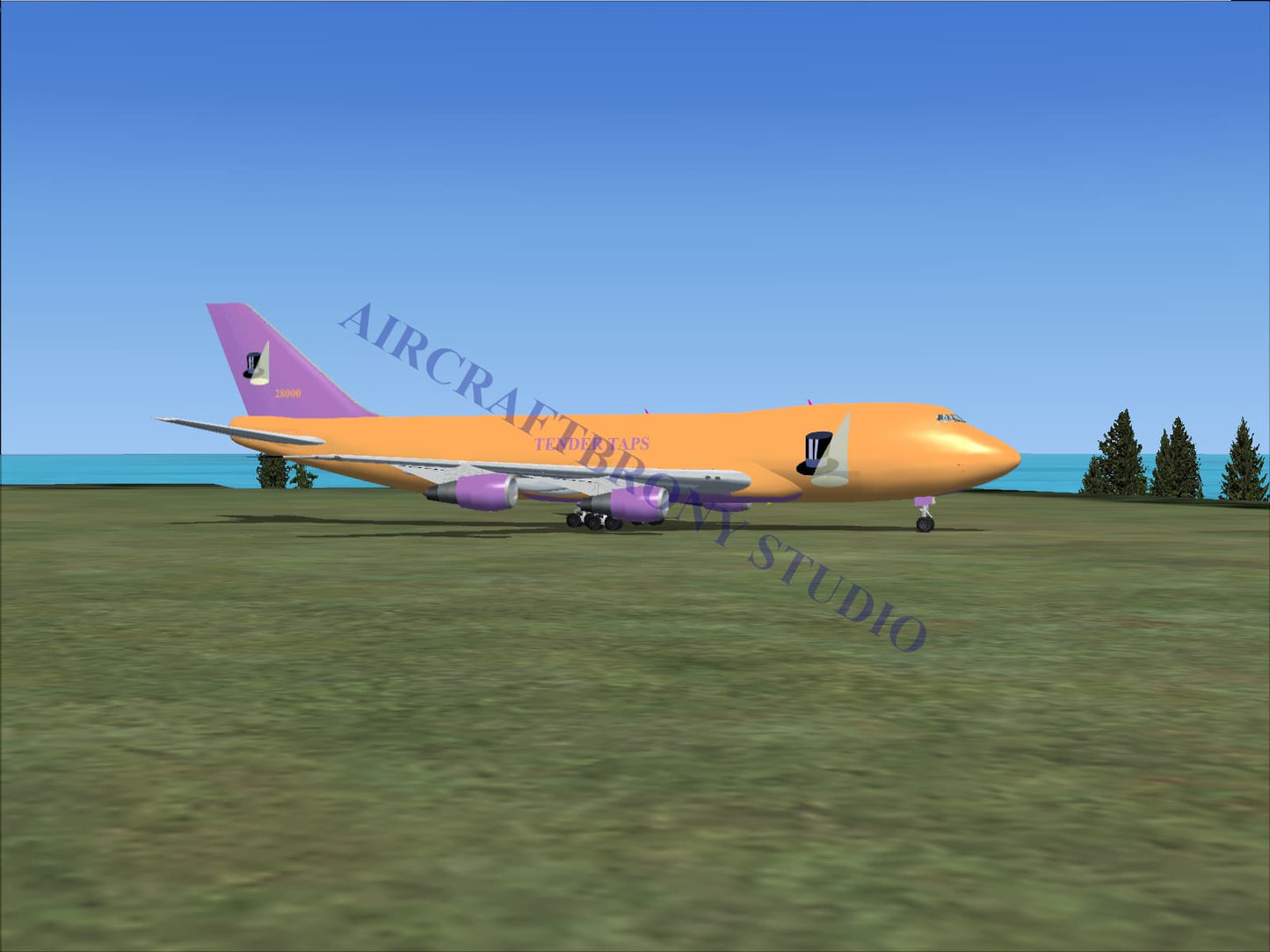 Tender Taps Boeing 747-200 (Digital Image) Digital Image