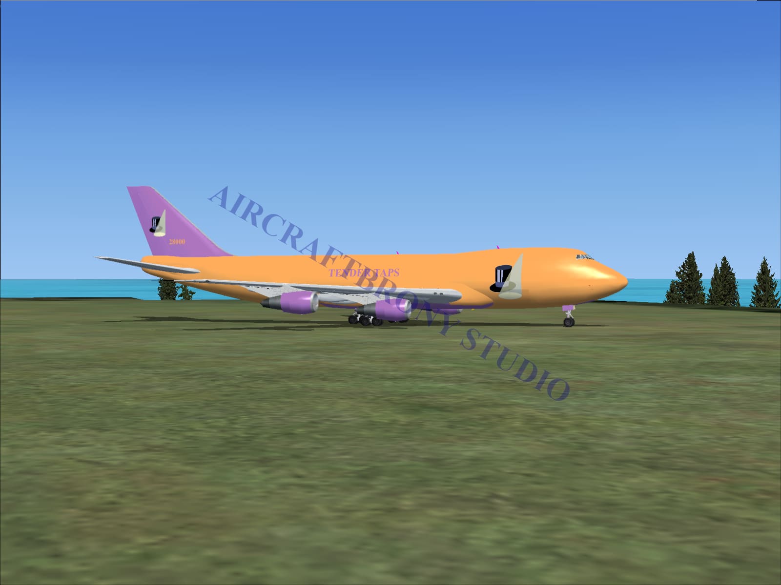 Tender Taps Boeing 747-200 (Digital Image) Digital Image