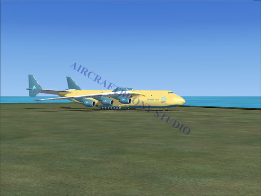 Boeing 747-8 intercontinental, yellow and blue livery.