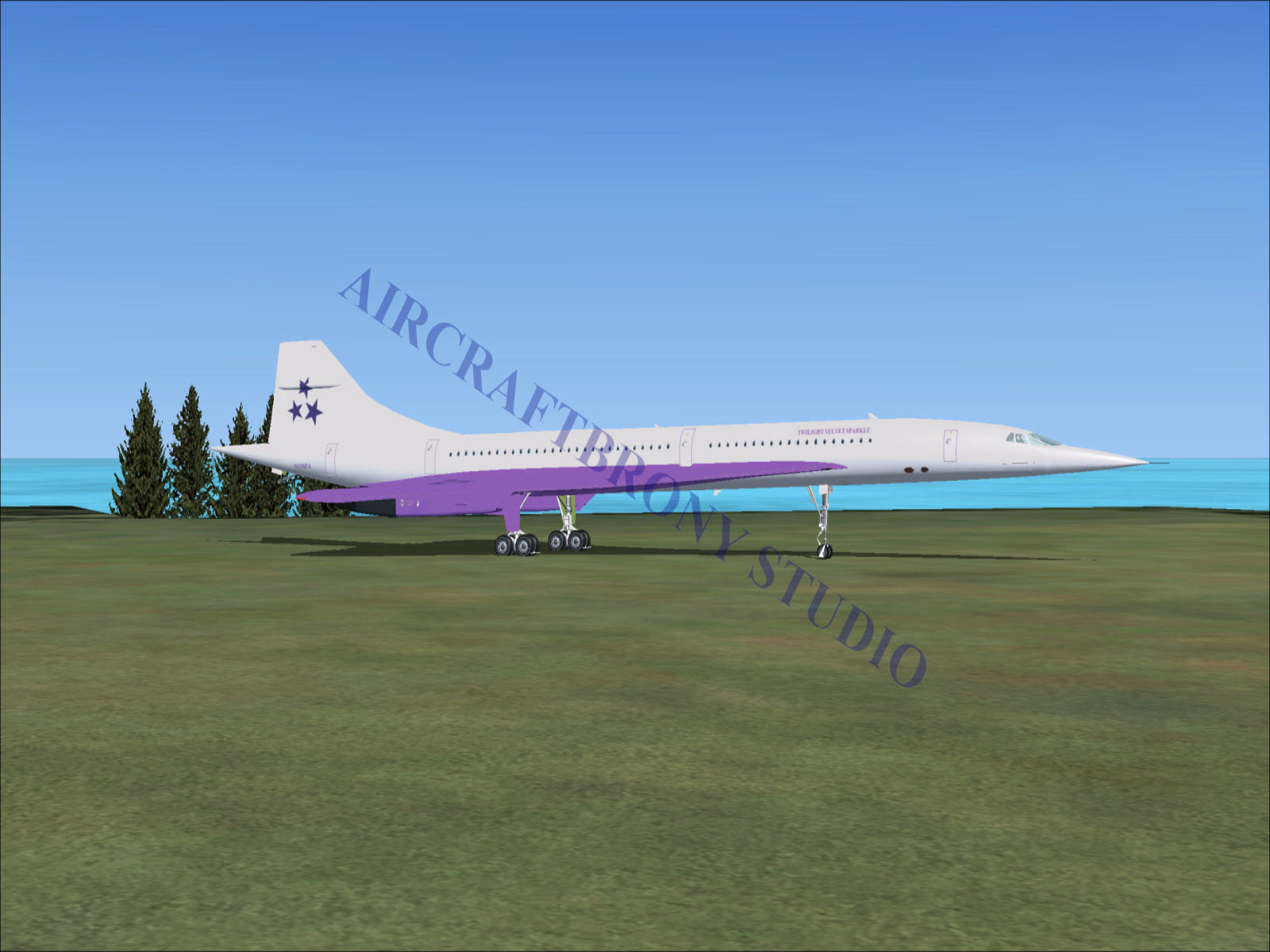 Twilight Velvet Sparkle Aerospatiale Concorde (Digital Image) Digital Image