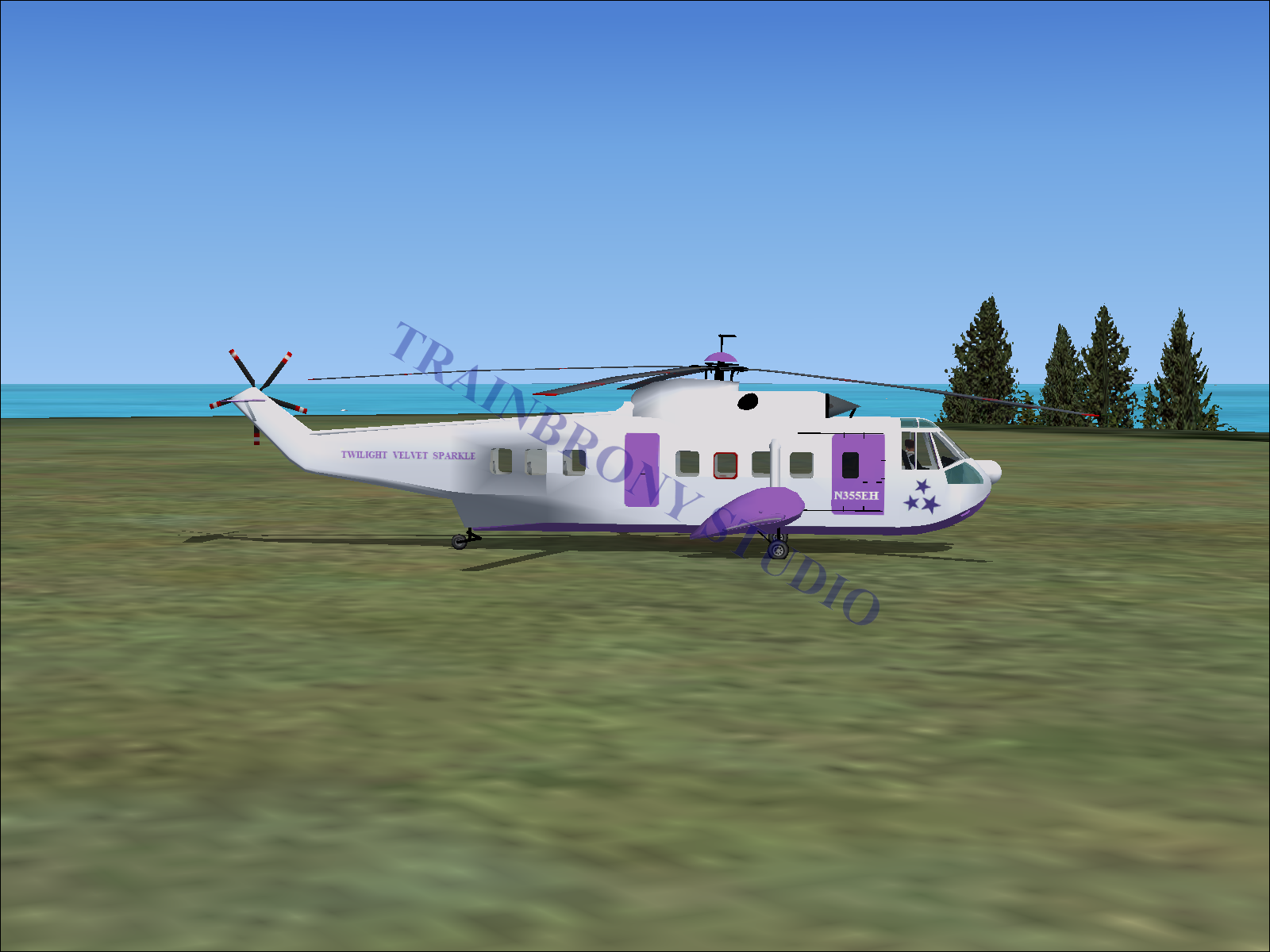 Twilight Velvet Sparkle Sikorsky S-61N (Digital Image) Digital Image