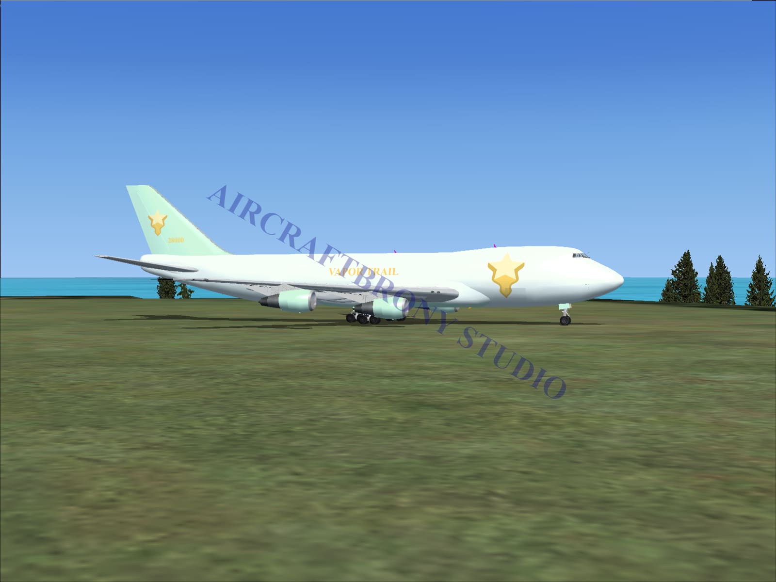 Vapor Trail Boeing 747-200 (Digital Image) Digital Image