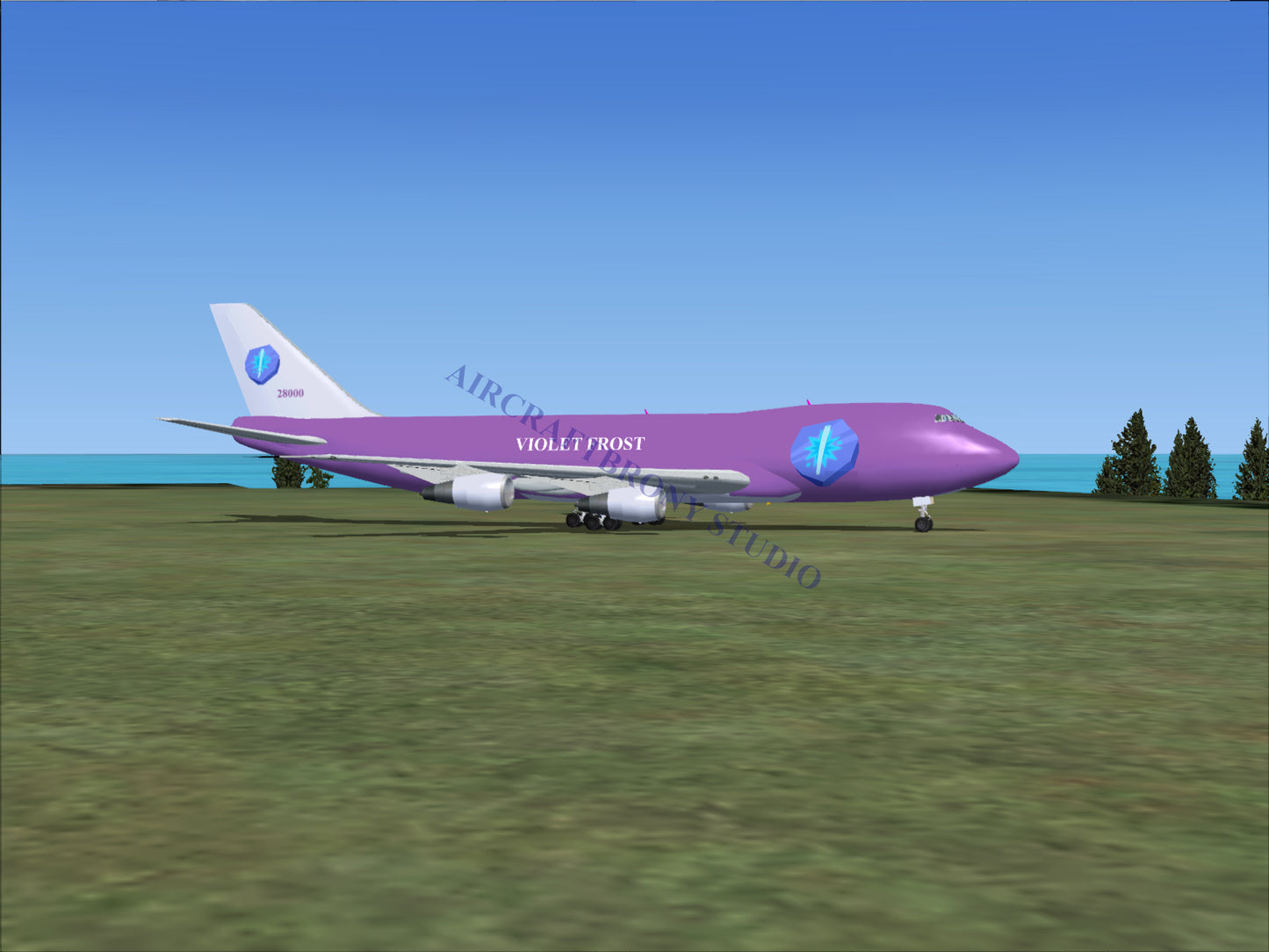 Violet Frost Boeing 747-200 (Digital Image) Digital Image