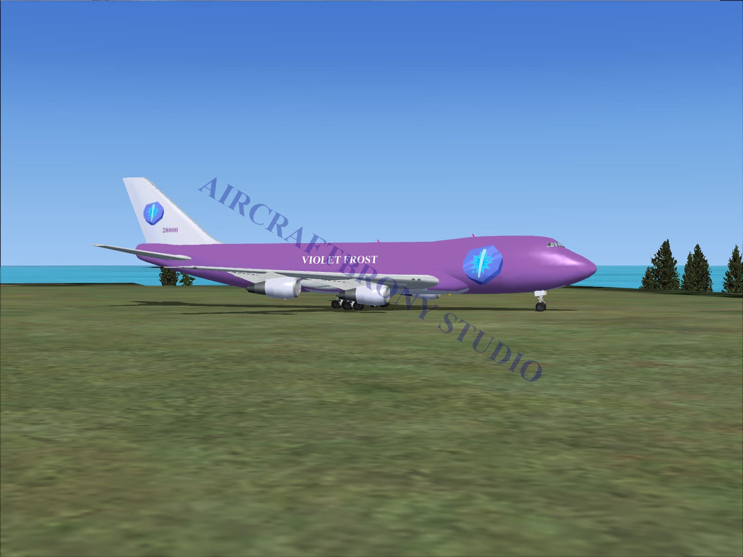 Violet Frost Boeing 747-200 (Digital Image) Digital Image