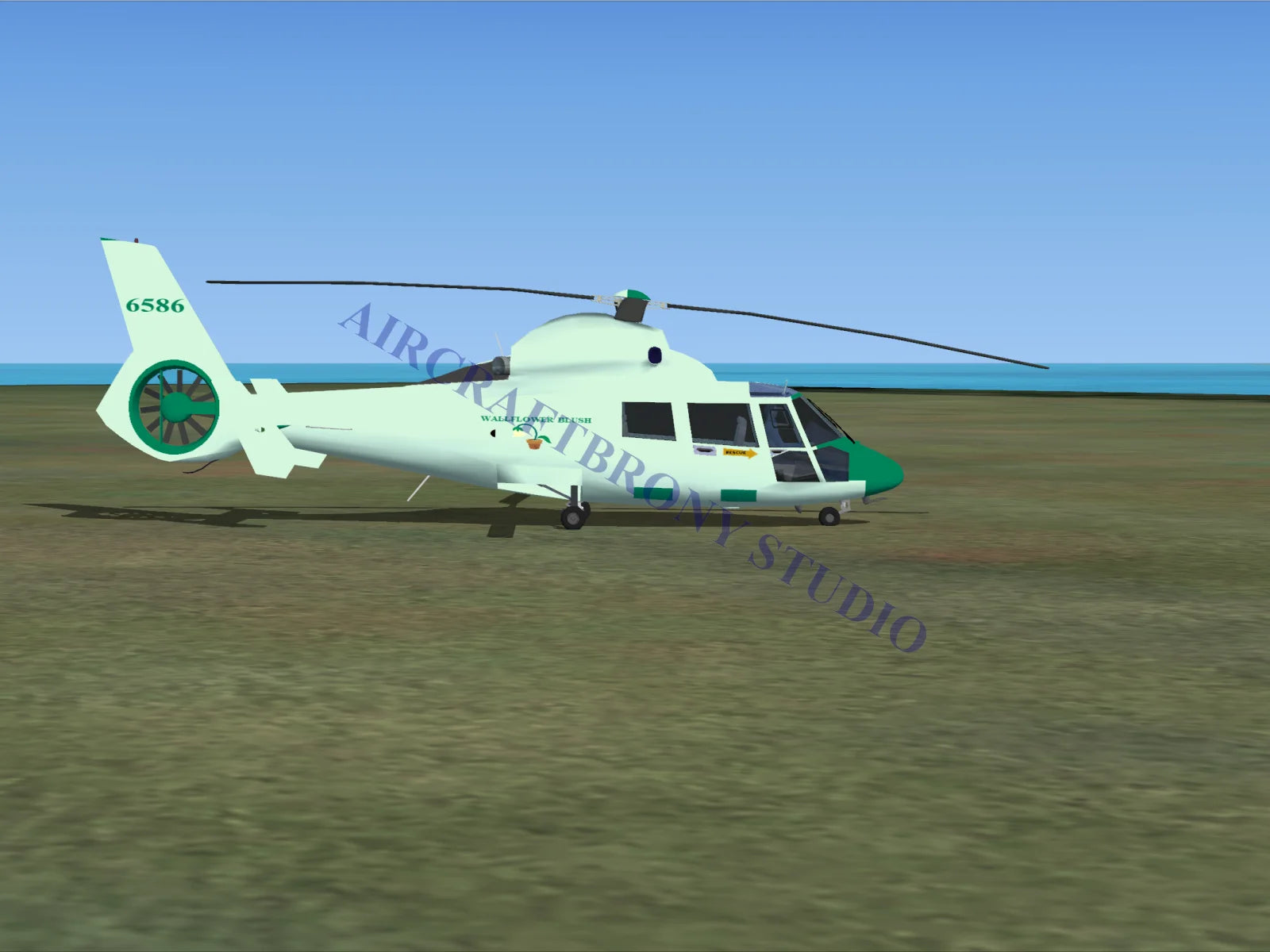 Wallflower Blush Aerospatiale HH65 Dolphin (Digital Image) Digital Image