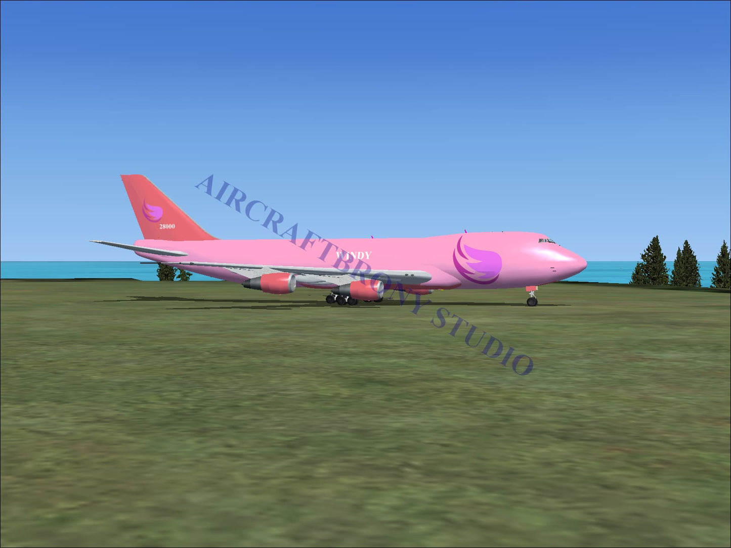 Windy Boeing 747-200 (Digital Image) Digital Image