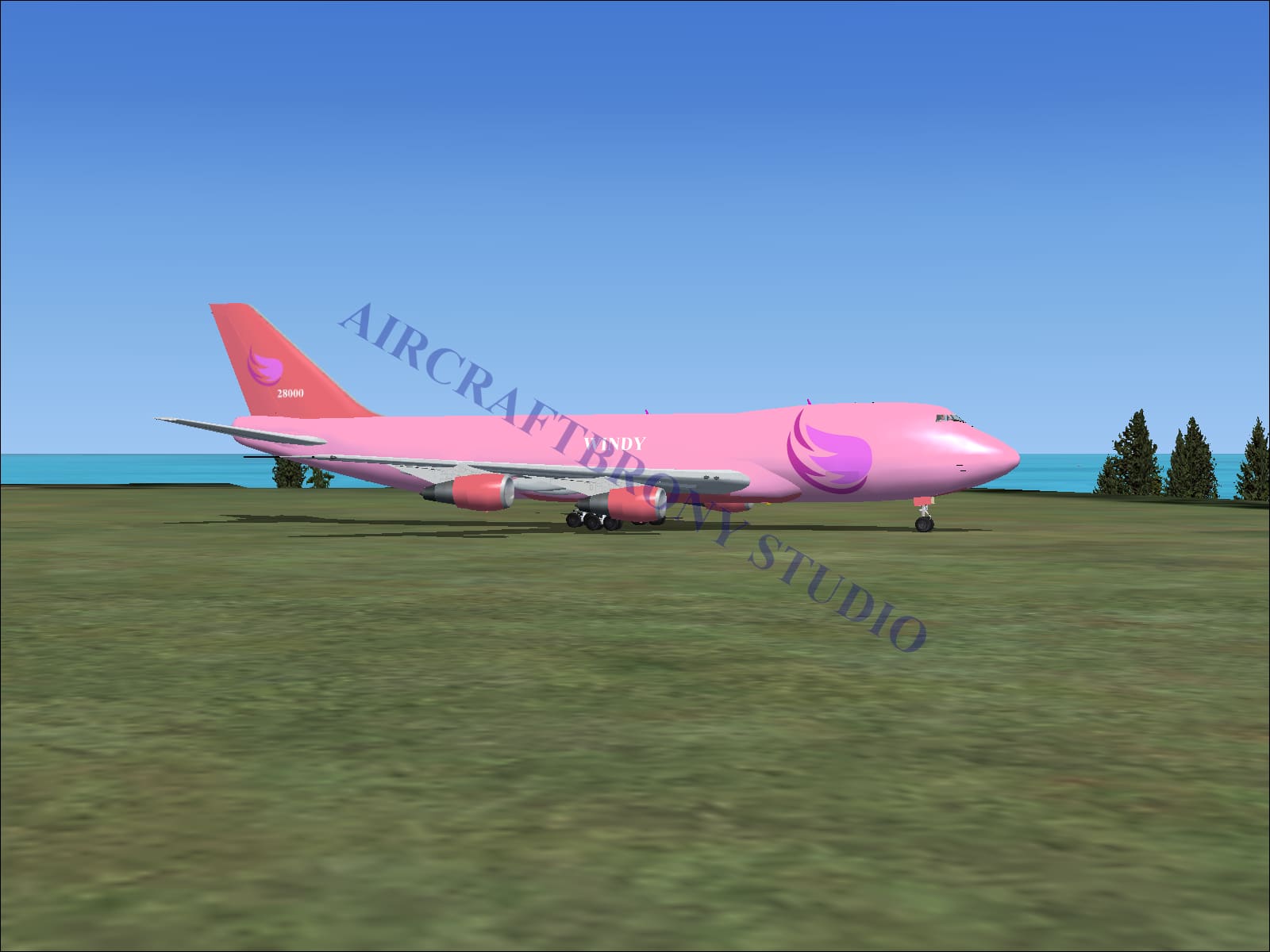 Windy Boeing 747-200 (Digital Image) Digital Image